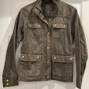 JCrew Fall / Spring Olive Green Field Jacket w/ gold hardware
